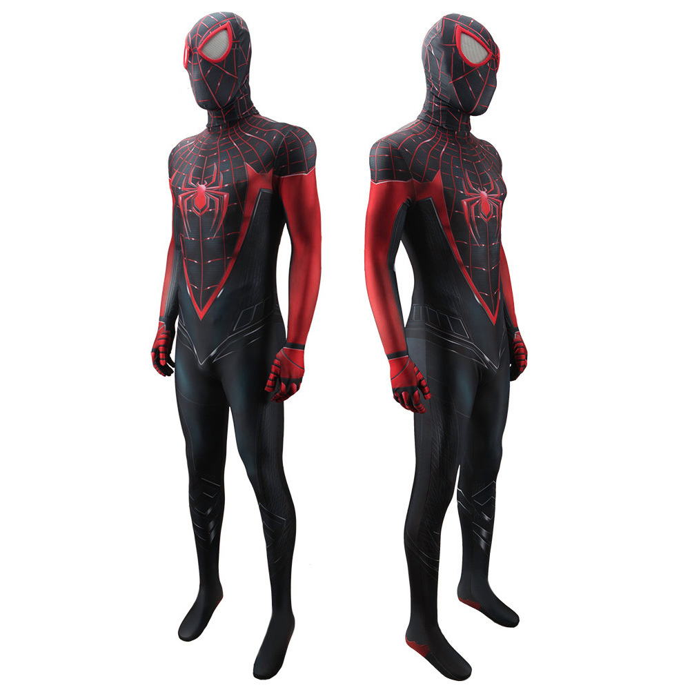 Spider-Man 2 Miles Morales Cosplay Costume with Detachable Mask