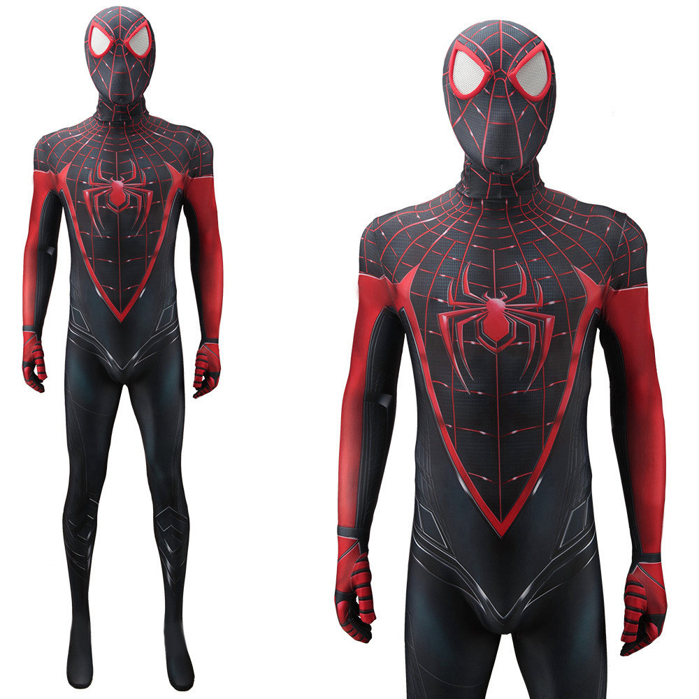 Spider-Man 2 Miles Morales Cosplay Costume with Detachable Mask