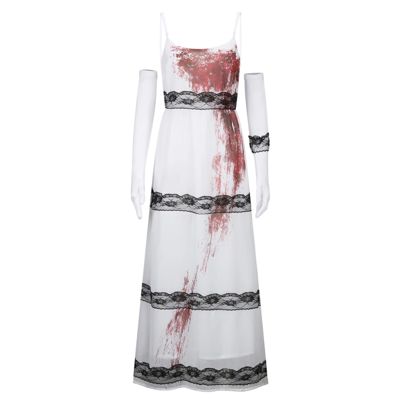 Jennifer's Body Costume Bloody White Cosplay Dress