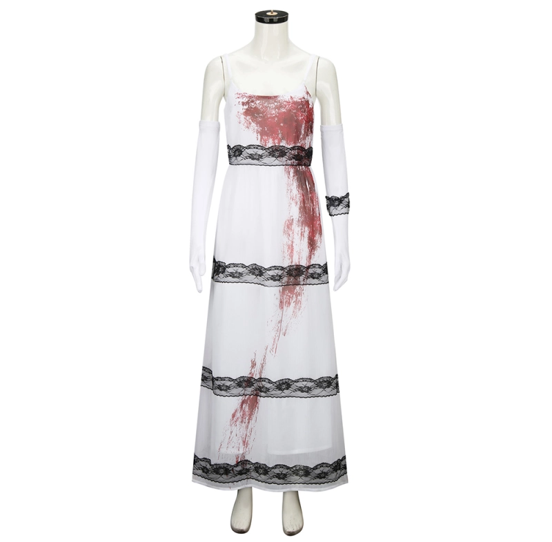 Jennifer's Body Costume Bloody White Cosplay Dress