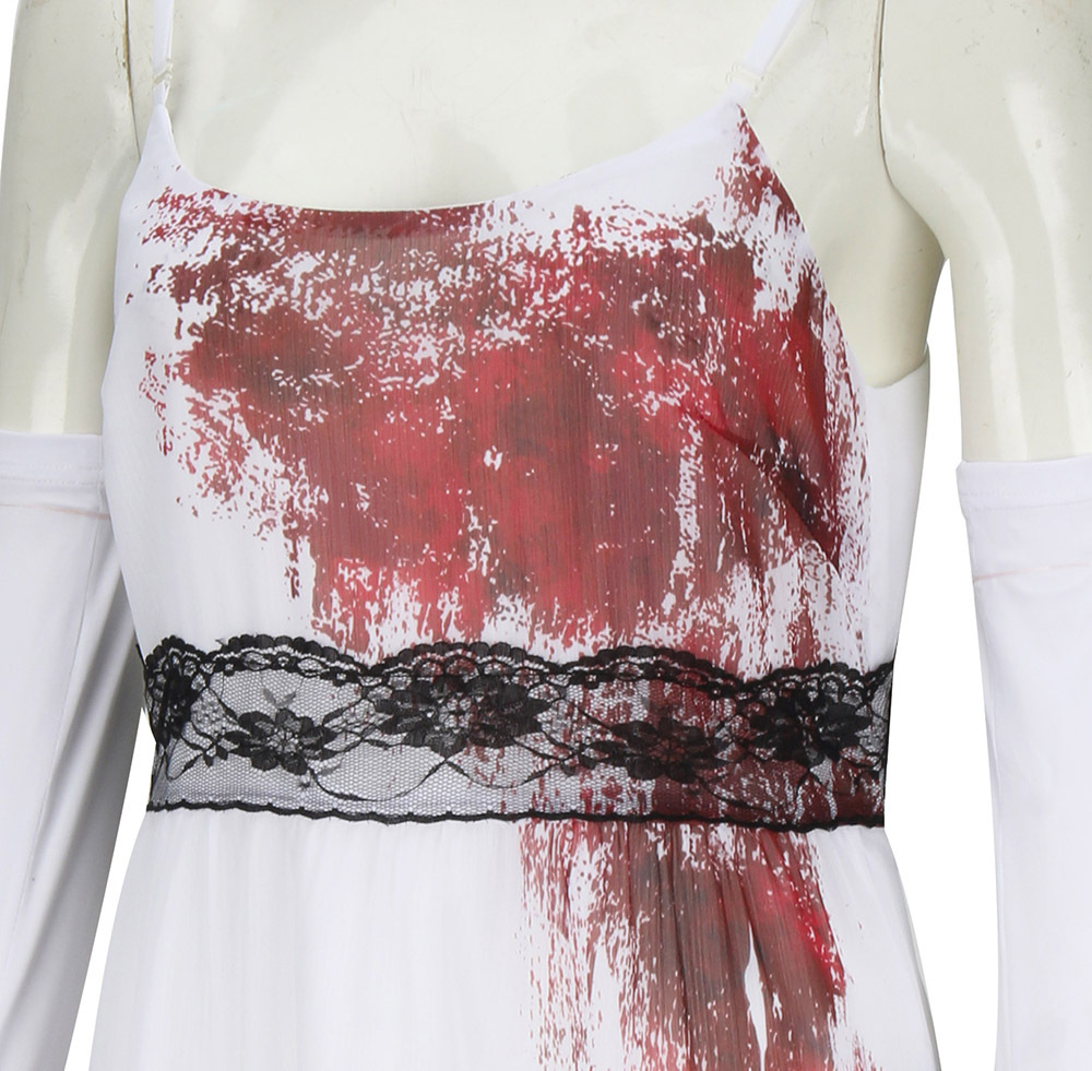 Jennifer's Body Costume Bloody White Cosplay Dress