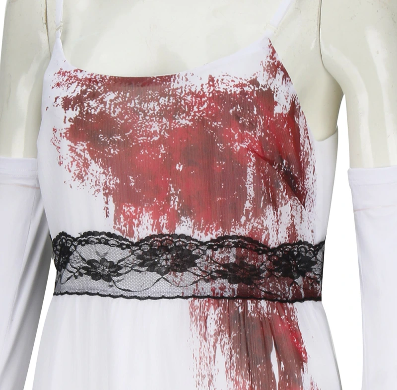 Jennifer's Body Costume Bloody White Cosplay Dress