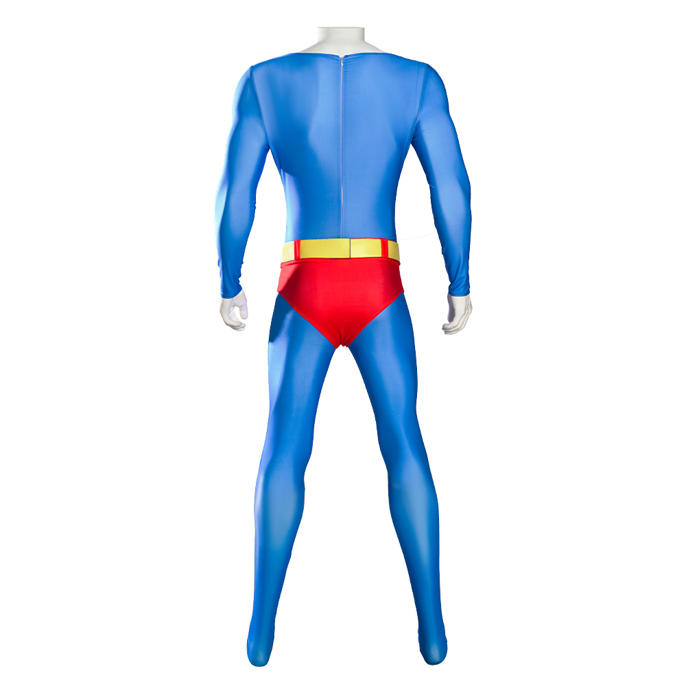 Superman 1989 Costume Clark Kent Cosplay Jumpsuit with Cape
