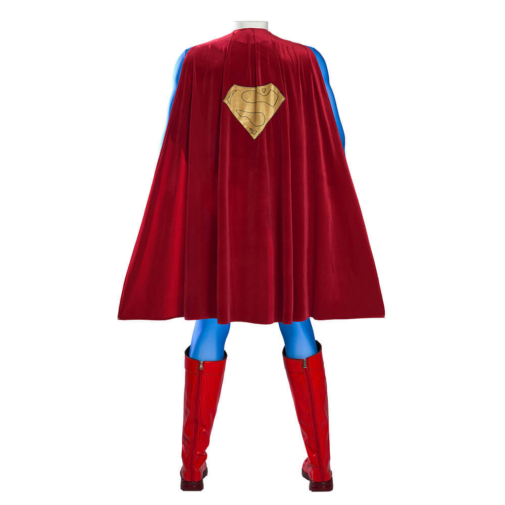 Superman 1989 Costume Clark Kent Cosplay Jumpsuit with Cape