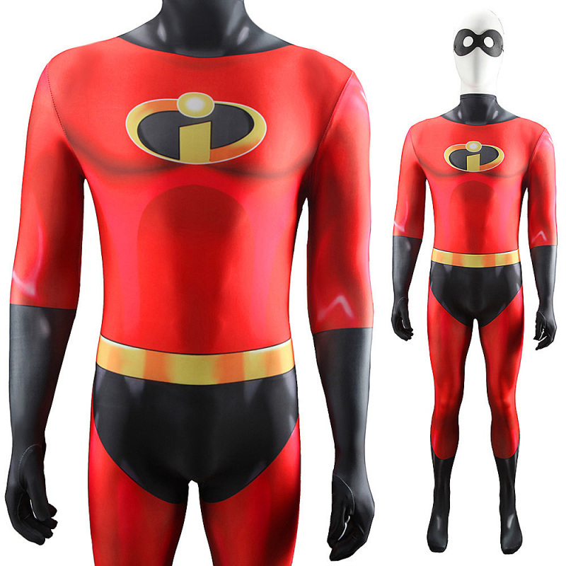 Mr. Incredible Cosplay Costume Red Adults Kids The Incredibles Bob Parr