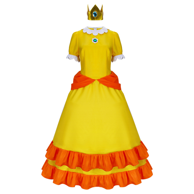 Princess Daisy Dress Super Mario Cosplay Costume