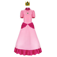 Princess Peach Dress Super Mario Cosplay Costume