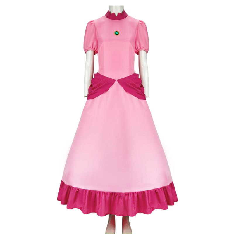 Princess Peach Dress Super Mario Cosplay Costume