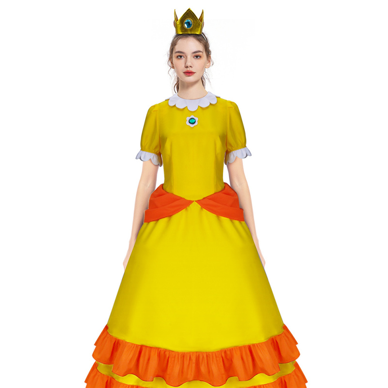 Princess Daisy Dress Super Mario Cosplay Costume