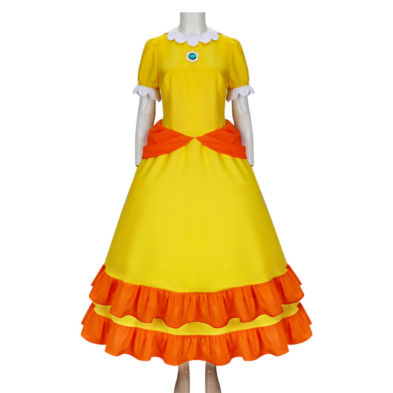 Princess Daisy Dress Super Mario Cosplay Costume