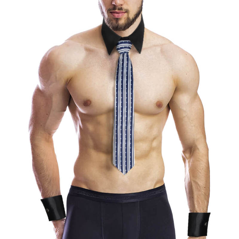 Magic Mike Costume Stripper Cosplay Collar Tie Cuffs