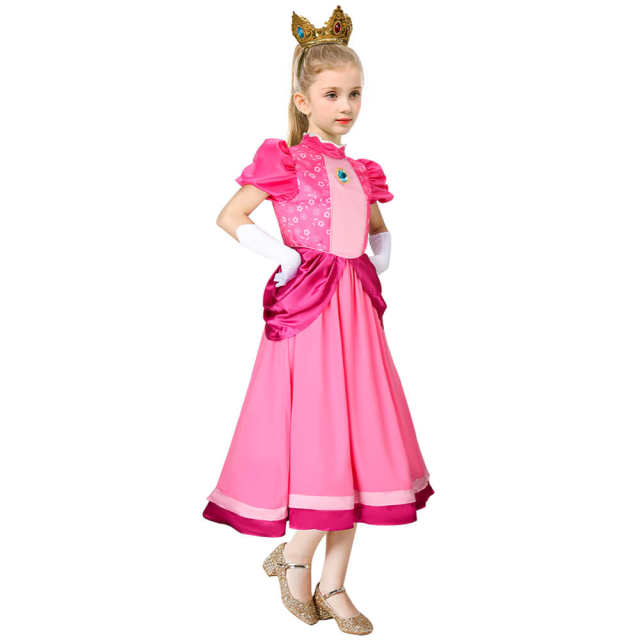 The Super Mario Bros. Movie Princess Peach Cosplay Costume Kids