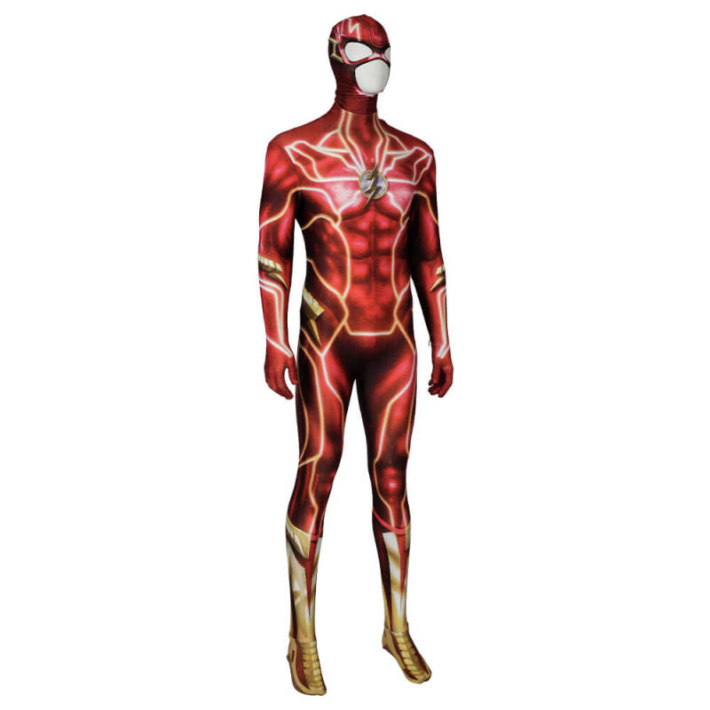 The Flash Barry Allen Cosplay Costume with Detachable Mask DC Comics