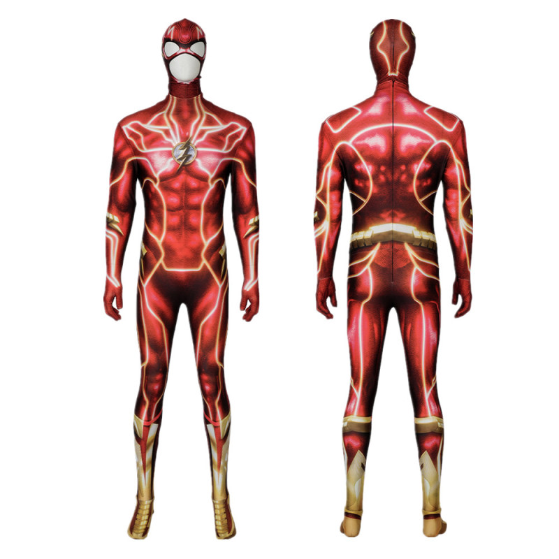 The Flash Barry Allen Cosplay Costume with Detachable Mask DC Comics