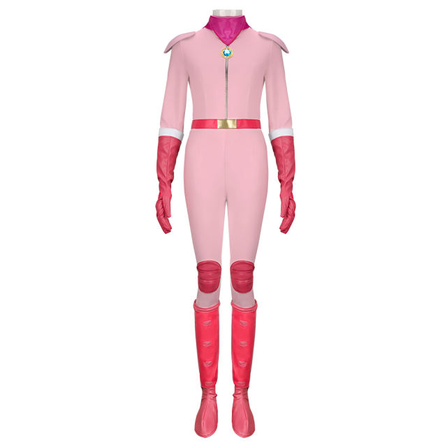 The Super Mario Bros. Movie Princess Peach Costume Pink Jumpsuit Cosplay