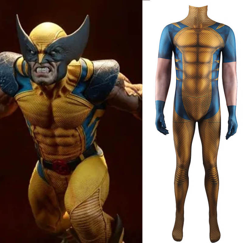 Marvel Wolverine Classic Costume Cosplay Jumpsuit