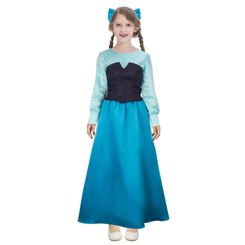 Kids The Little Mermaid Ariel Blue Dress Cosplay Costume