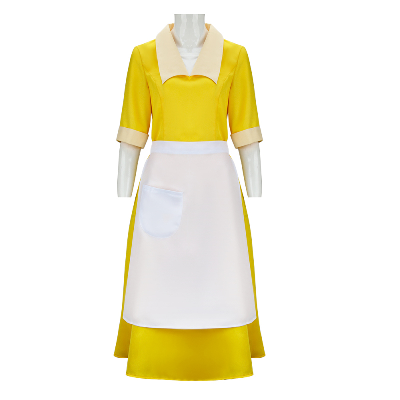 Princess Tiana Yellow Waitress Cosplay Costume The Princess and the Frog Disney