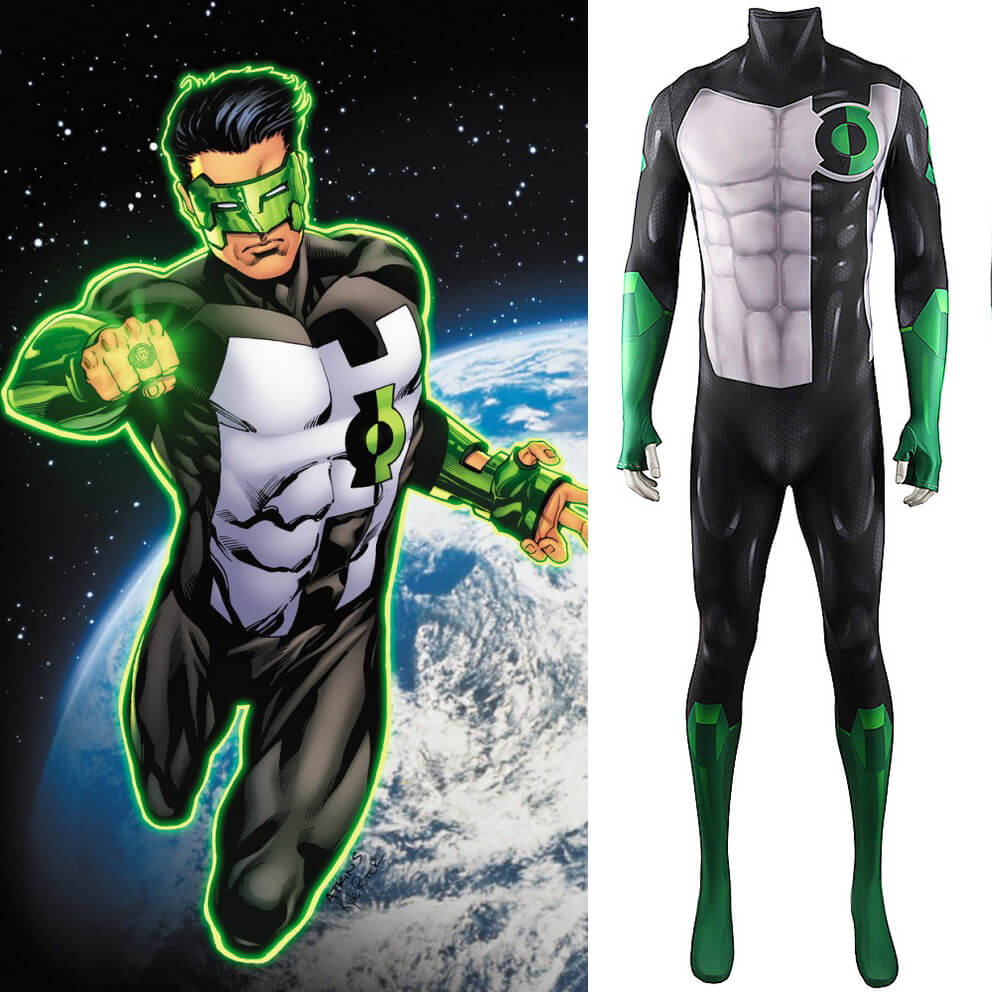 Green Lantern Kyle Rayner Cosplay Costume 3d Printed Bodysuit Hallowcos