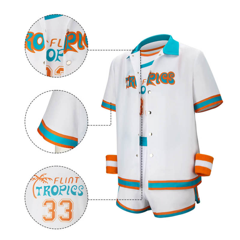 Jackie Moon 33 Flint Tropics Basketball Jersey Semi-Pro Uniform