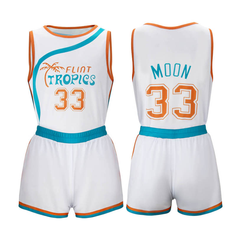 Jackie Moon 33 Flint Tropics Basketball Jersey Semi-Pro Uniform