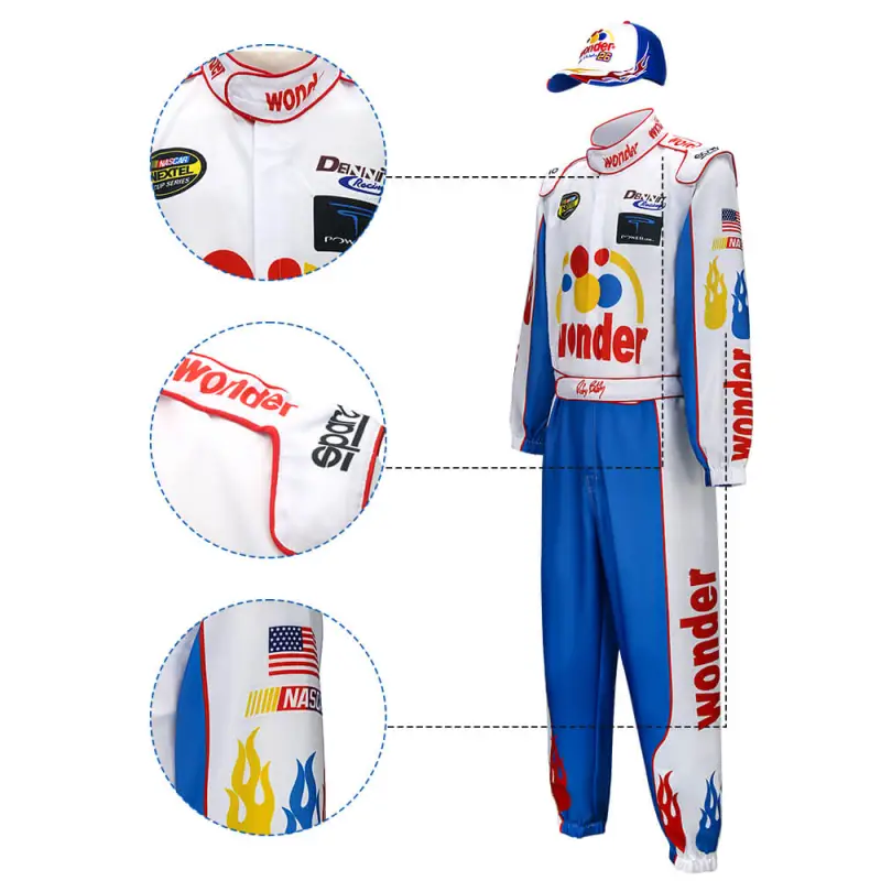 Ricky Bobby Nascar Costume Cap Printed Style Talladega Nights The Ballad of Ricky Bobby