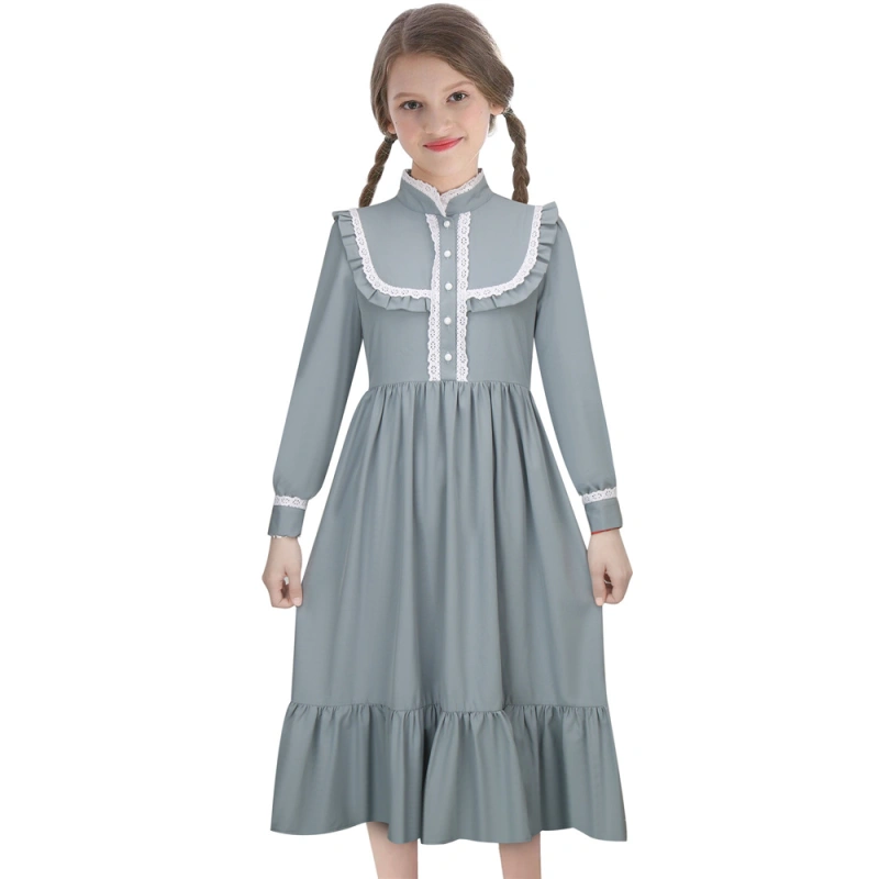 Colonial Girl Costume Harriet Tubman Prairie Pioneer Dress for Kids
