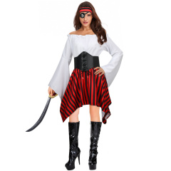 Women's Pirate Cosplay Costume Renaissance Retro Party Outfts (L-3XL Ready to Ship)