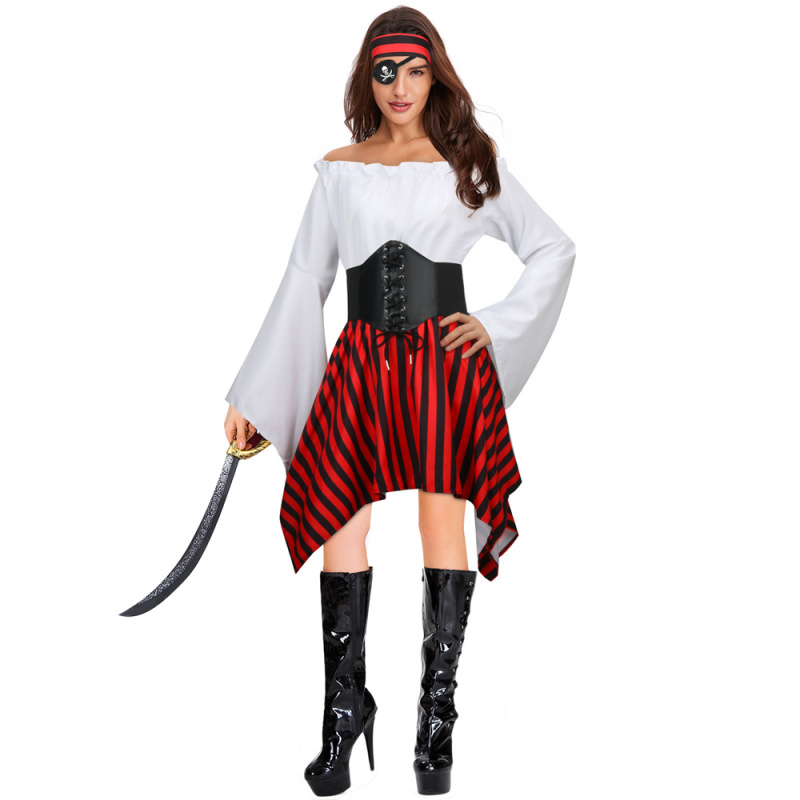 Women's Pirate Cosplay Costume Renaissance Retro Party Outfts