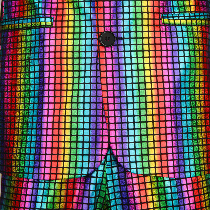 Men's Rainbow Disco Costume Party Cosplay Outfits Fancy Dress