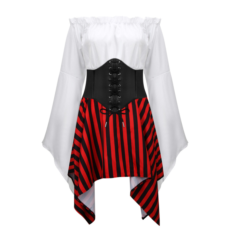 Women's Pirate Cosplay Costume Renaissance Retro Party Outfts