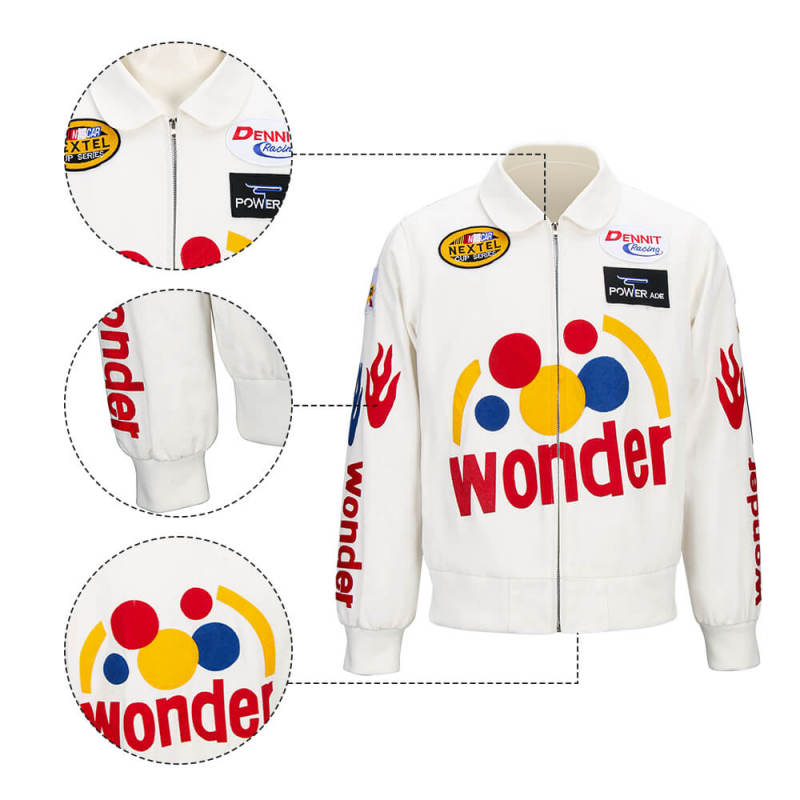 Ricky Bobby Wonder White Jacket Racing Costume Talladega Nights