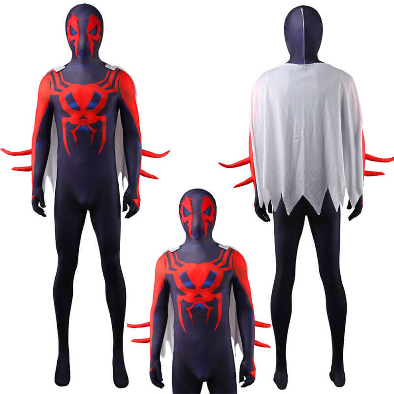 Spiderman 2099 Costume with Cape Cosplay Spider-Man: Across the Spider ...