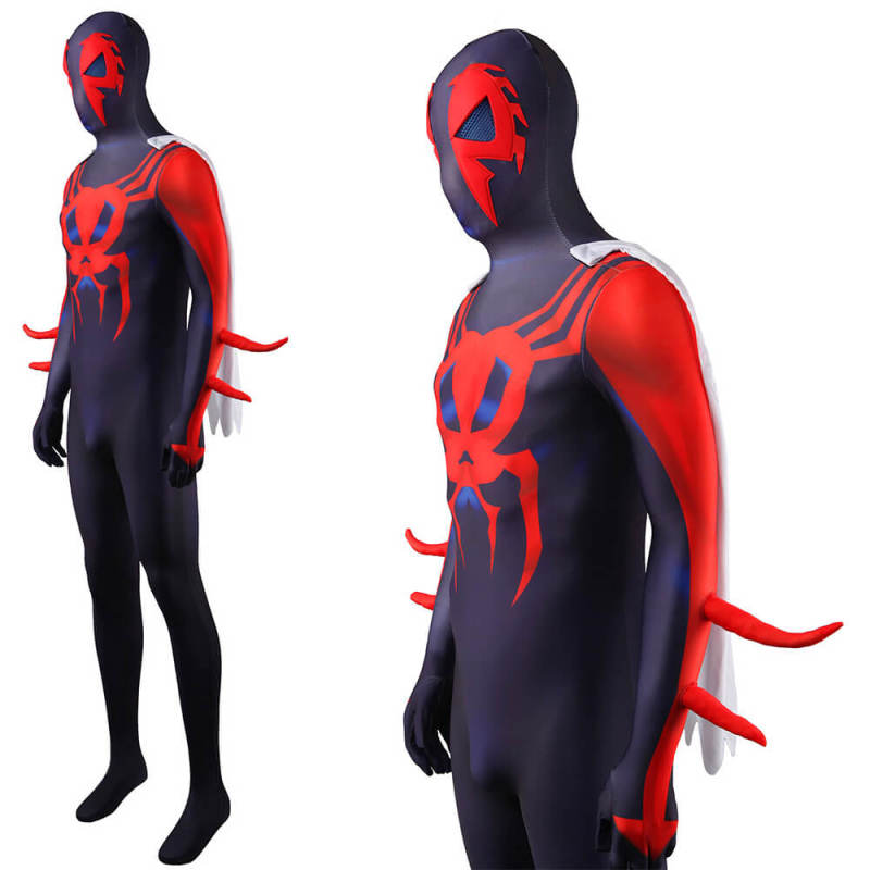 Spiderman 2099 Costume with Cape Cosplay Spider-Man: Across the Spider-Verse