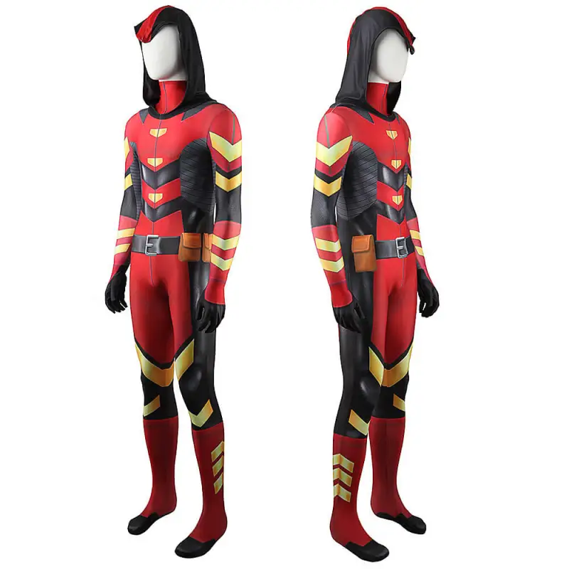 Red Arrow Arsenal Jumpsuit Cosplay Costume Adults Kids