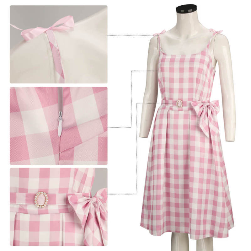 Margot Robbie 2023 Movie Pink Dress Cosplay Outfits for Summer
