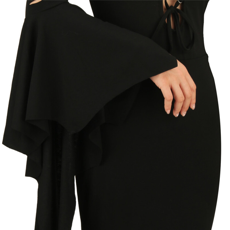 Women Gothic Party Dress Morticia Cosplay Outfits Retro Style