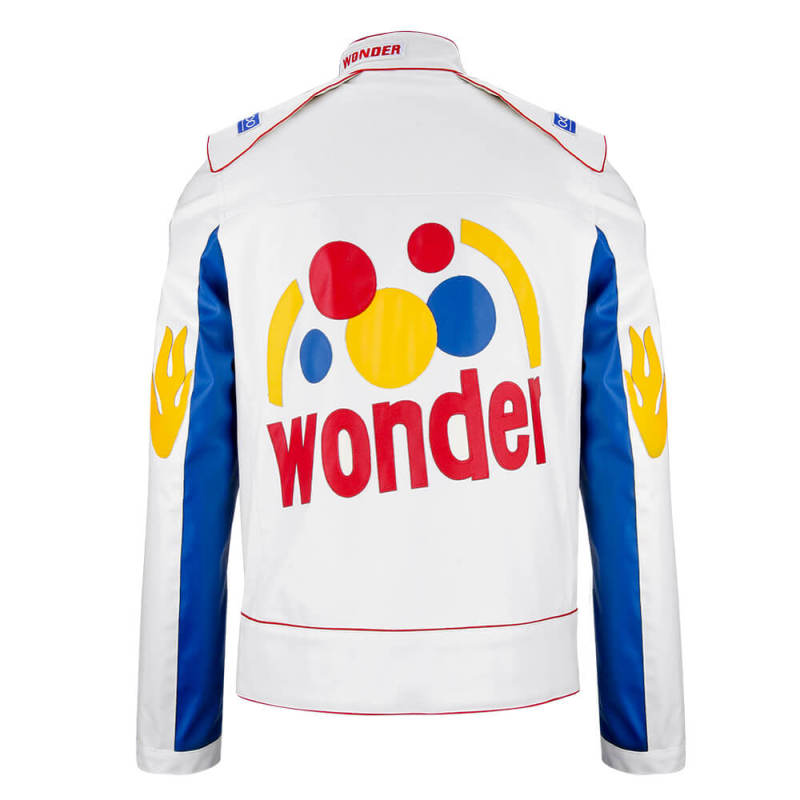 Ricky Bobby Wonder Racing Jacket Faux Leather Coat Talladega Nights