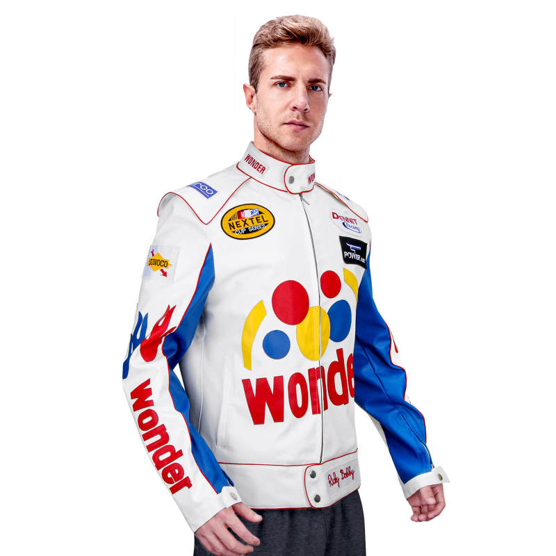 Ricky Bobby Wonder Racing Jacket Faux Leather Coat Talladega Nights