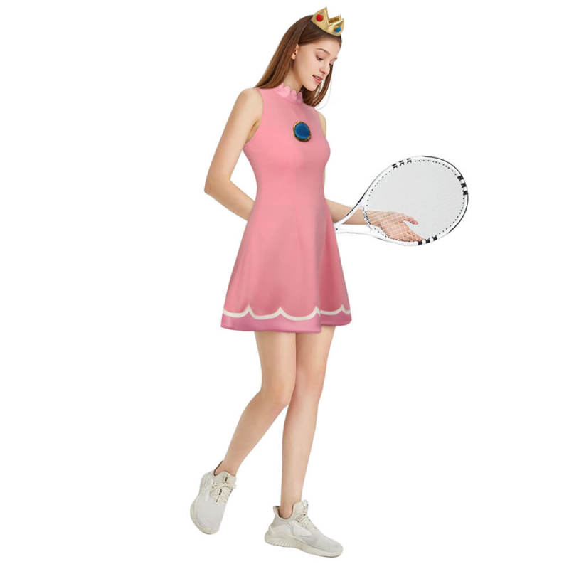 Princess Peach Tennis Dress Mario Tennis Aces Cosplay Costume