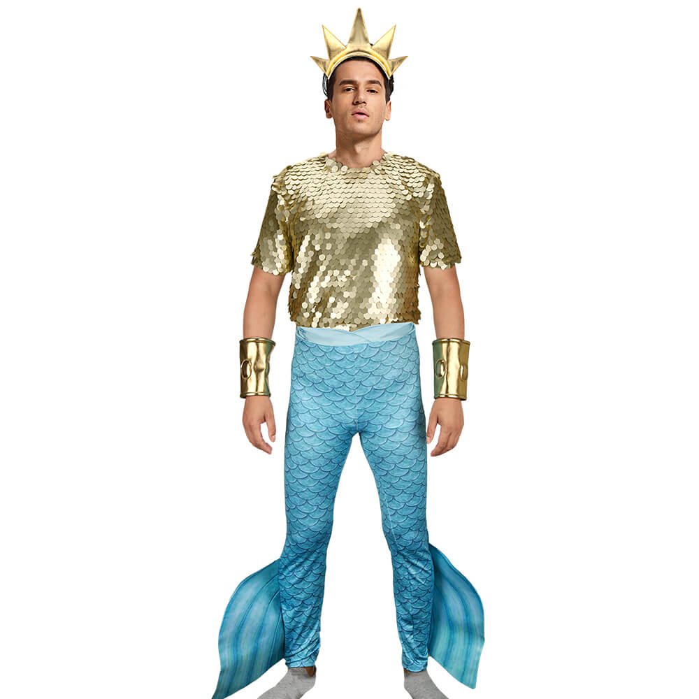 The Little Mermaid King Triton Cosplay Costume Hallowcos