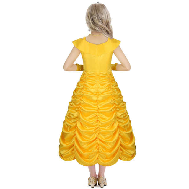 Princess Belle Girl's Costume Yellow Dress Beauty and the Beast Hallowcos