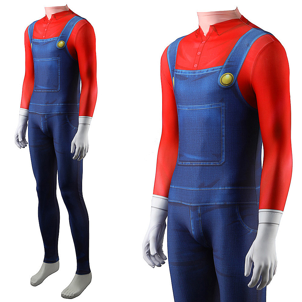 The Super Mario Bros. Movie Mario Jumpman Bodysuit Cosplay Costume