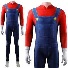 The Super Mario Bros. Movie Mario Jumpman Bodysuit Cosplay Costume