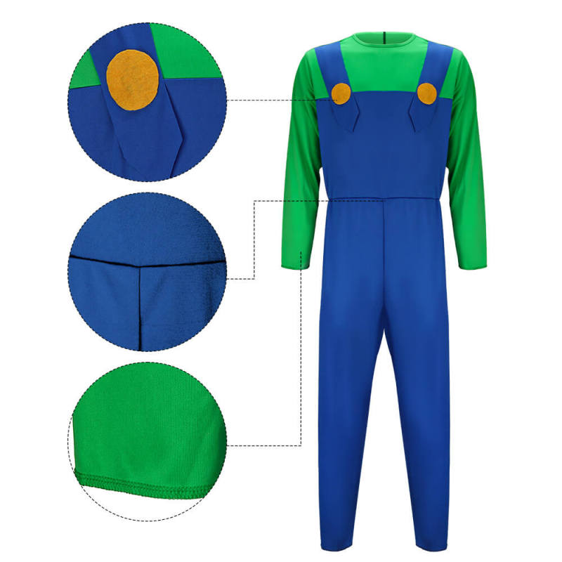 Adults Luigi Costume The Super Mario Bros. Movie