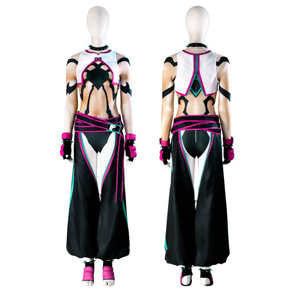 Street Fighter 6 Juri Han Cosplay Costume Halloween Outfits Hallowcos