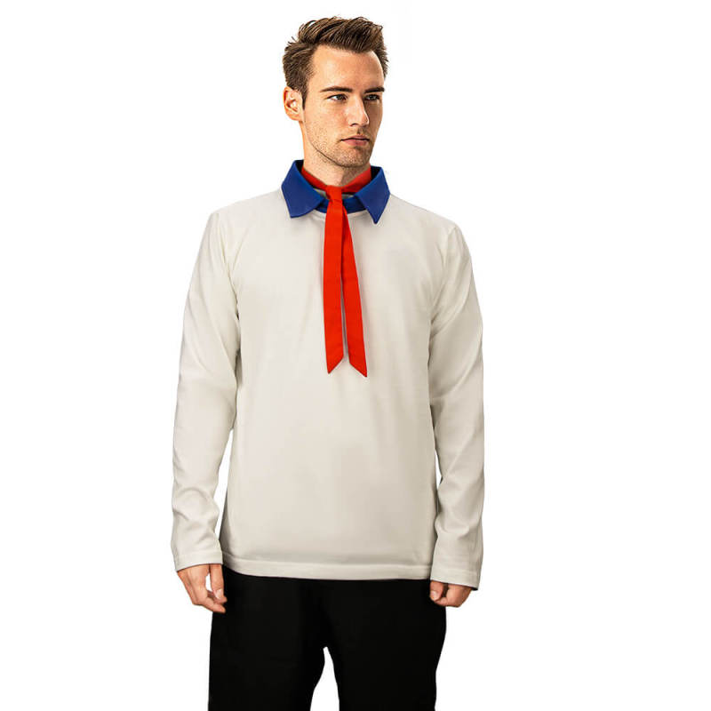 Fred Jones T-Shirt with Tie Cosplay Costume