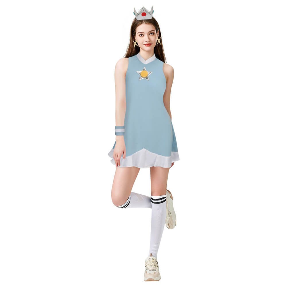 Princess Rosalina Tennis Dress Mario Tennis Aces Cosplay Costume