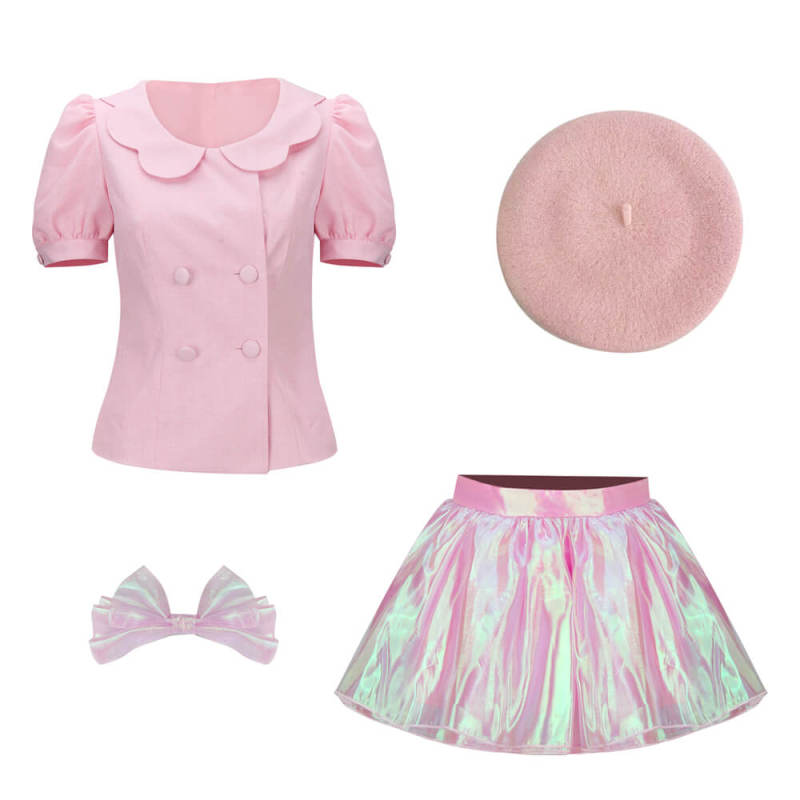 Margot Robbie Escape Outfit Pink 2023 Movie Cosplay Costume