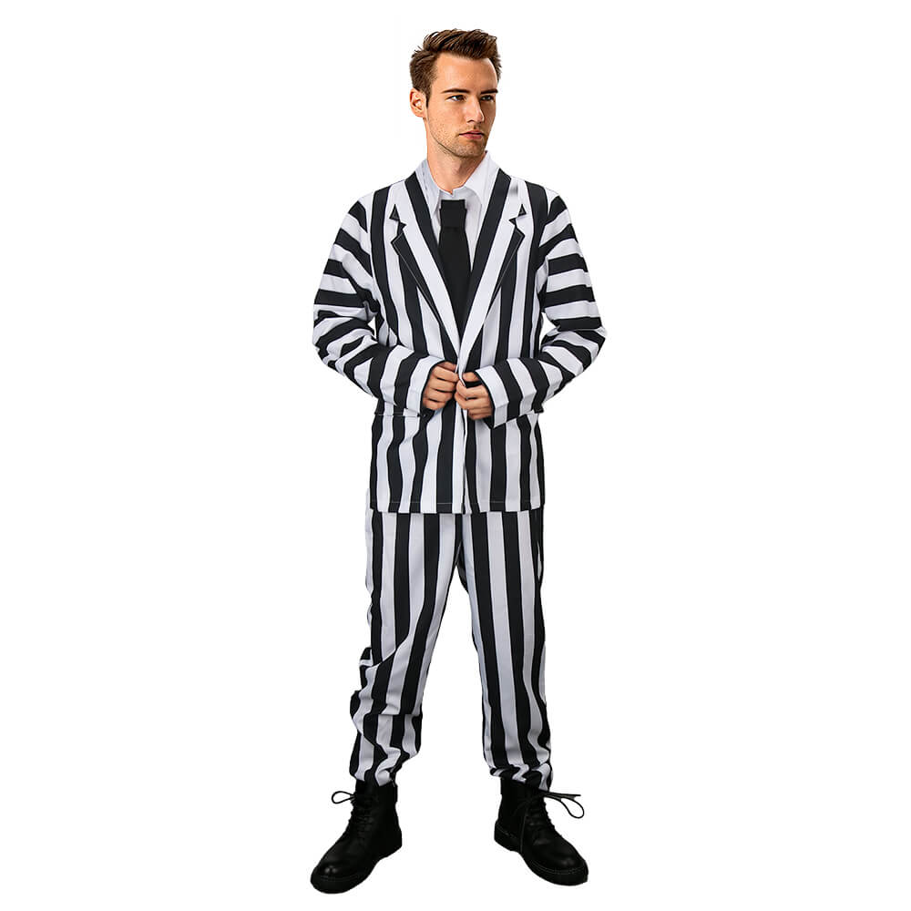 Beetlejuice Betelgeuse Cosplay Costume (S/M/XXL/3XL Ready to Ship)